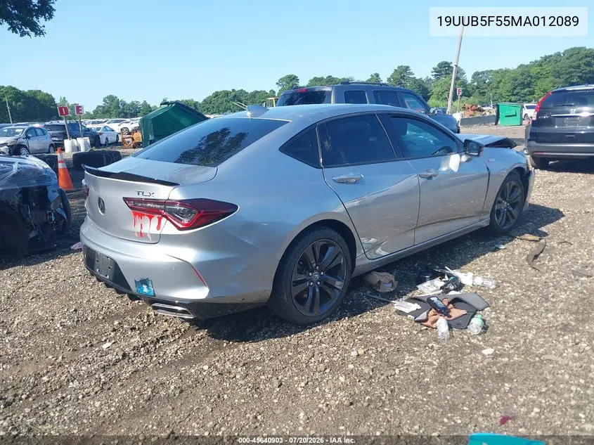 2021 Acura Tlx A-Spec Package VIN: 19UUB5F55MA012089 Lot: 45640903