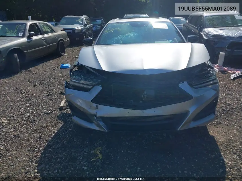 2021 Acura Tlx A-Spec Package VIN: 19UUB5F55MA012089 Lot: 45640903