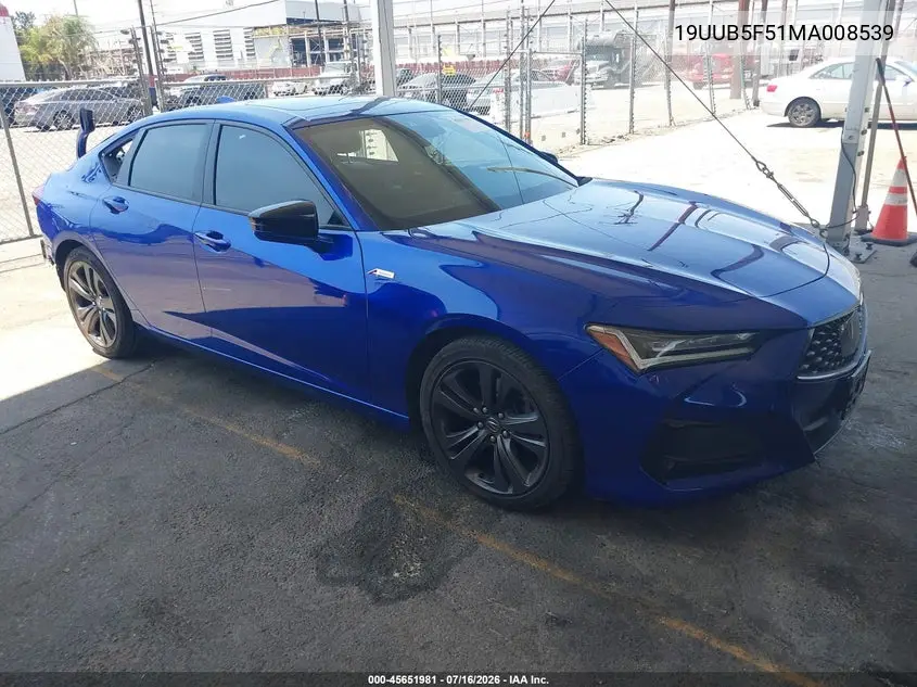 2021 Acura Tlx A-Spec Package VIN: 19UUB5F51MA008539 Lot: 45651981
