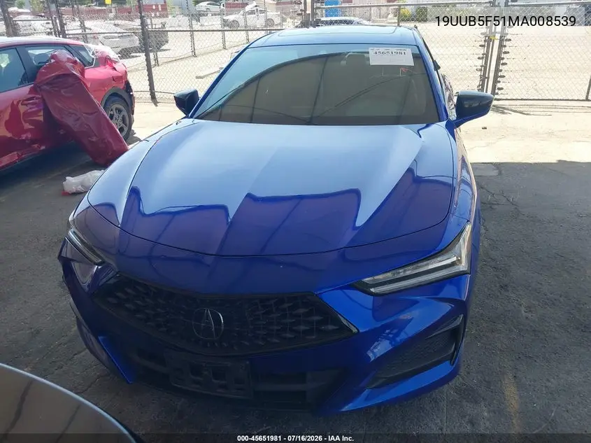 2021 Acura Tlx A-Spec Package VIN: 19UUB5F51MA008539 Lot: 45651981