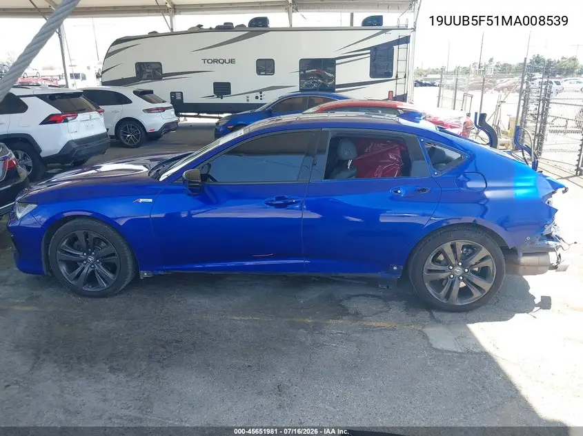 2021 Acura Tlx A-Spec Package VIN: 19UUB5F51MA008539 Lot: 45651981