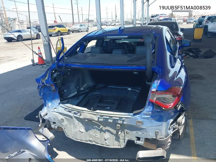2021 Acura Tlx A-Spec Package VIN: 19UUB5F51MA008539 Lot: 45651981