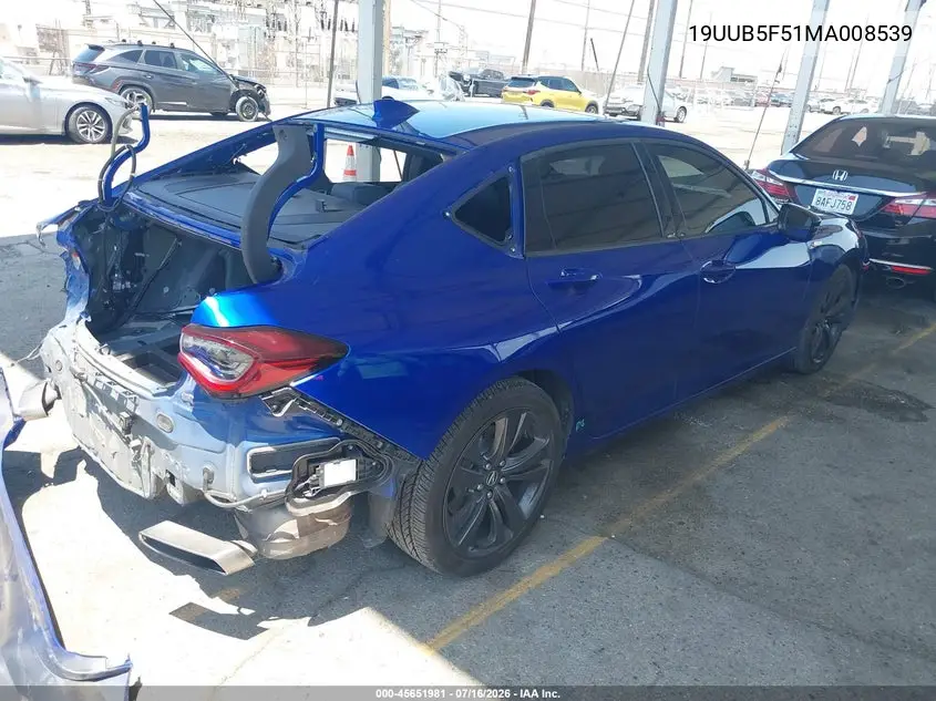 2021 Acura Tlx A-Spec Package VIN: 19UUB5F51MA008539 Lot: 45651981