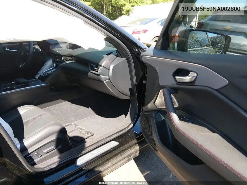 2022 Acura Tlx A-Spec Package VIN: 19UUB5F59NA002800 Lot: 45260440