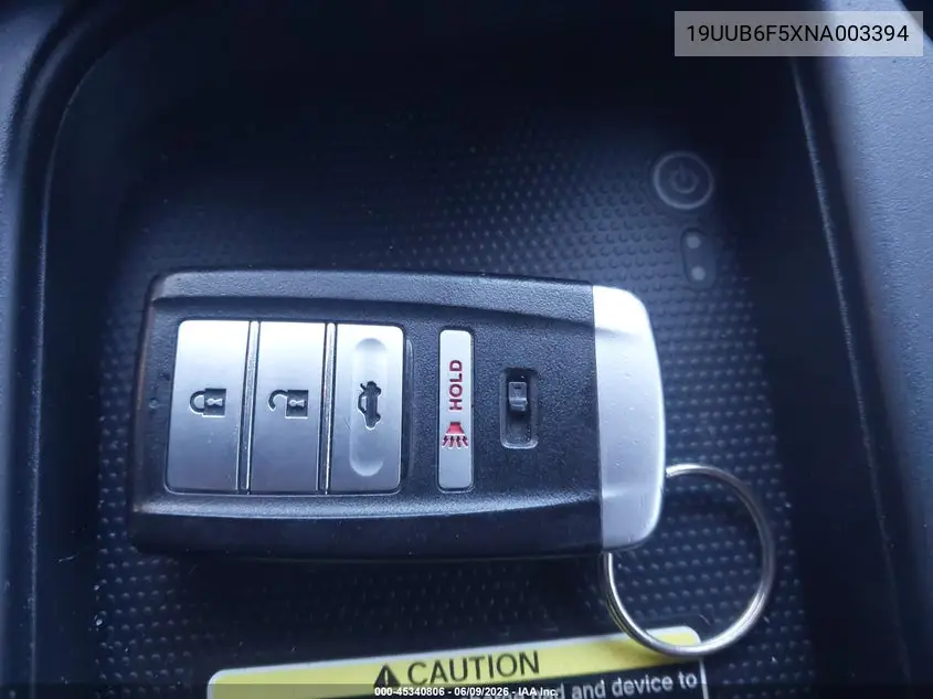 2022 Acura Tlx A-Spec Package VIN: 19UUB6F5XNA003394 Lot: 45340806