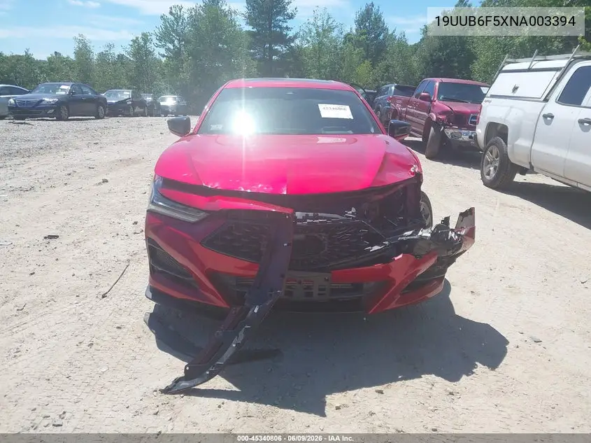 2022 Acura Tlx A-Spec Package VIN: 19UUB6F5XNA003394 Lot: 45340806