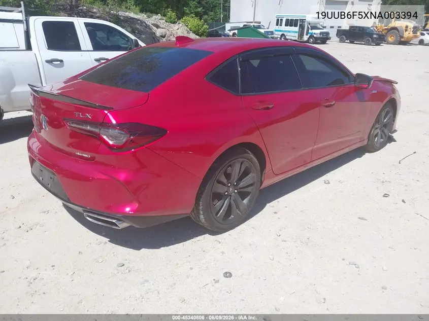 2022 Acura Tlx A-Spec Package VIN: 19UUB6F5XNA003394 Lot: 45340806