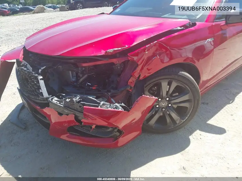 2022 Acura Tlx A-Spec Package VIN: 19UUB6F5XNA003394 Lot: 45340806