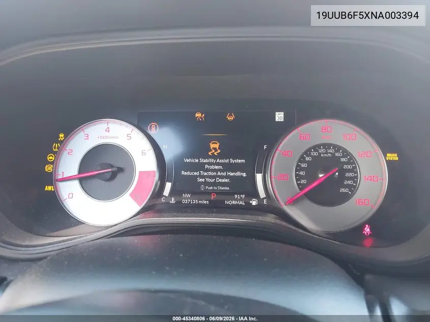 2022 Acura Tlx A-Spec Package VIN: 19UUB6F5XNA003394 Lot: 45340806