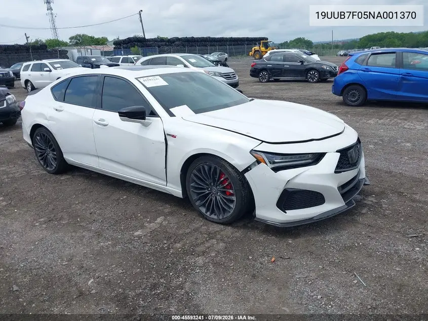 2022 Acura Tlx Type S VIN: 19UUB7F05NA001370 Lot: 45593241