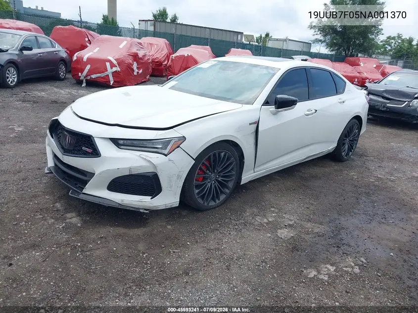 2022 Acura Tlx Type S VIN: 19UUB7F05NA001370 Lot: 45593241