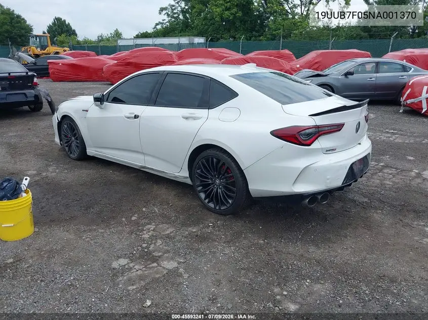 2022 Acura Tlx Type S VIN: 19UUB7F05NA001370 Lot: 45593241