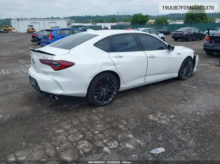 2022 Acura Tlx Type S VIN: 19UUB7F05NA001370 Lot: 45593241