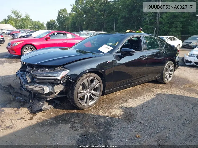 2022 Acura Tlx A-Spec Package VIN: 19UUB6F53NA002717 Lot: 45602289