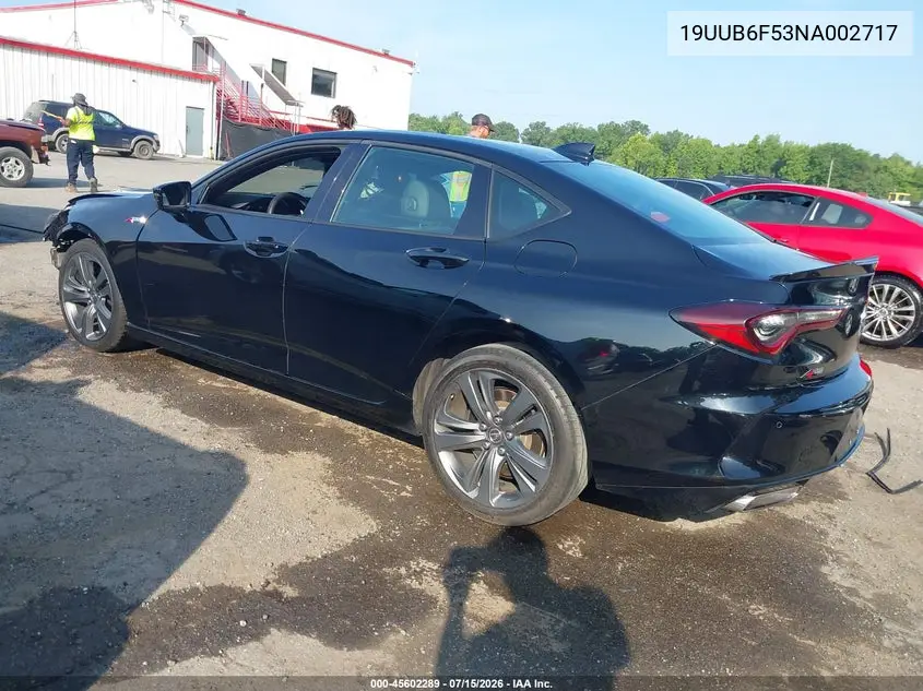 2022 Acura Tlx A-Spec Package VIN: 19UUB6F53NA002717 Lot: 45602289