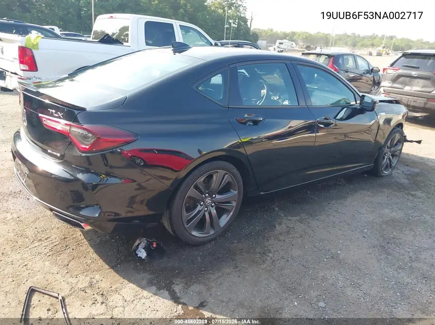2022 Acura Tlx A-Spec Package VIN: 19UUB6F53NA002717 Lot: 45602289