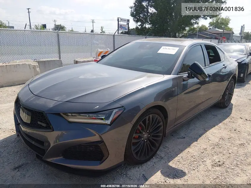 2022 Acura Tlx Type S VIN: 19UUB7F03NA001836 Lot: 45636786