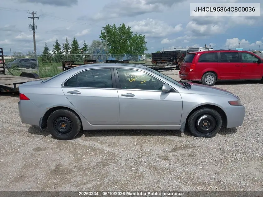 2004 Acura Tsx VIN: JH4CL95864C800036 Lot: 20263334
