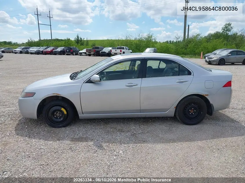 2004 Acura Tsx VIN: JH4CL95864C800036 Lot: 20263334