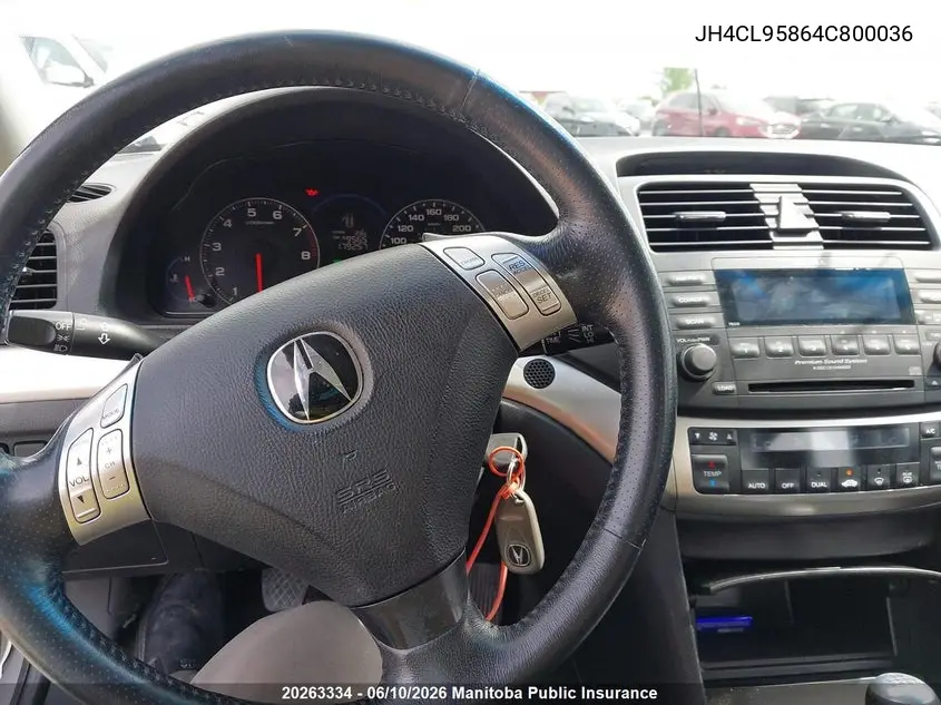 2004 Acura Tsx VIN: JH4CL95864C800036 Lot: 20263334