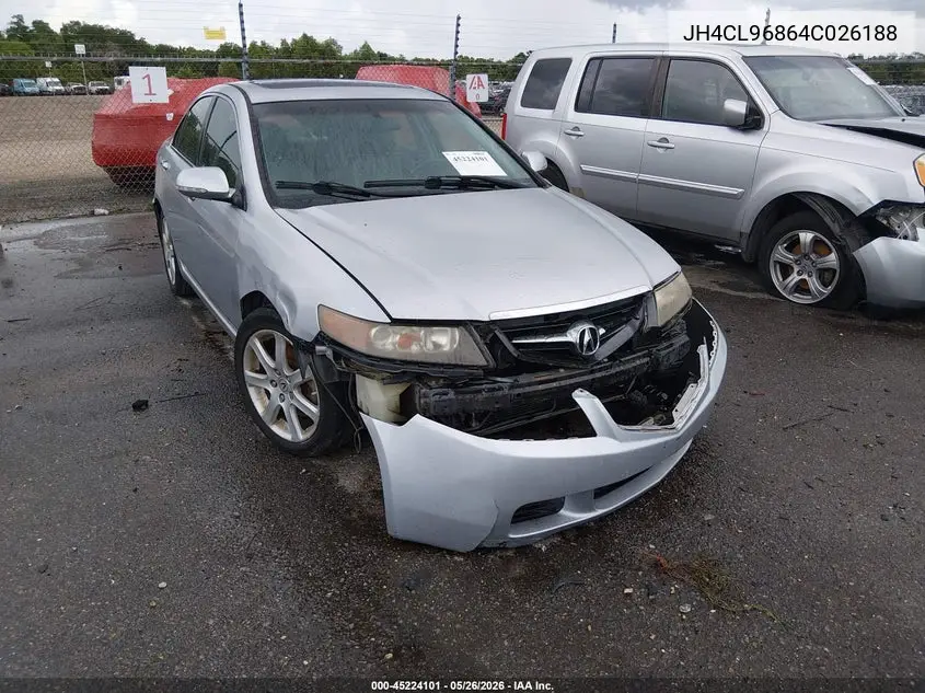 2004 Acura Tsx VIN: JH4CL96864C026188 Lot: 45224101