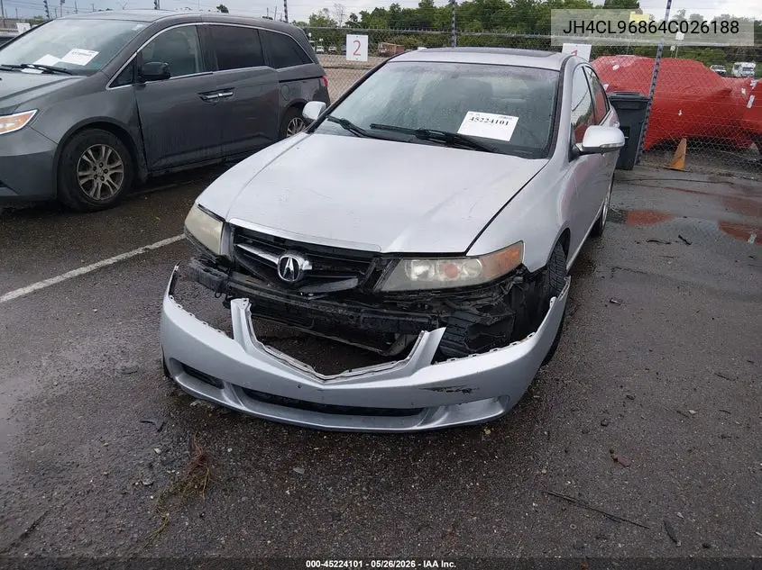 2004 Acura Tsx VIN: JH4CL96864C026188 Lot: 45224101