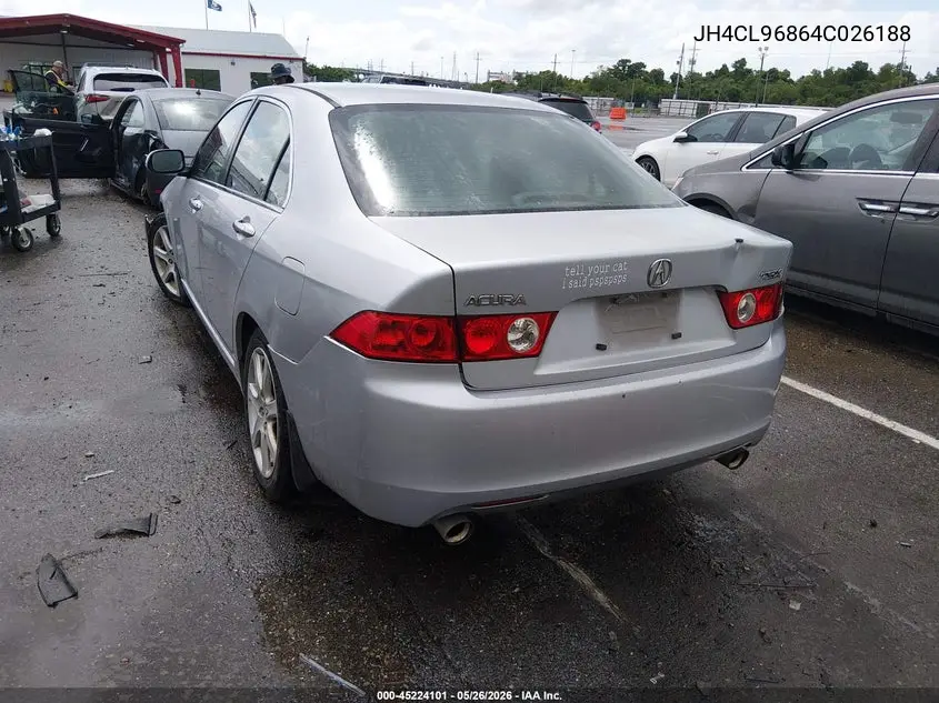 2004 Acura Tsx VIN: JH4CL96864C026188 Lot: 45224101