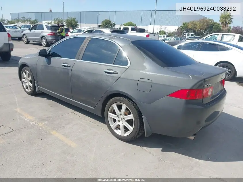 2004 Acura Tsx VIN: JH4CL96924C033292 Lot: 45485300