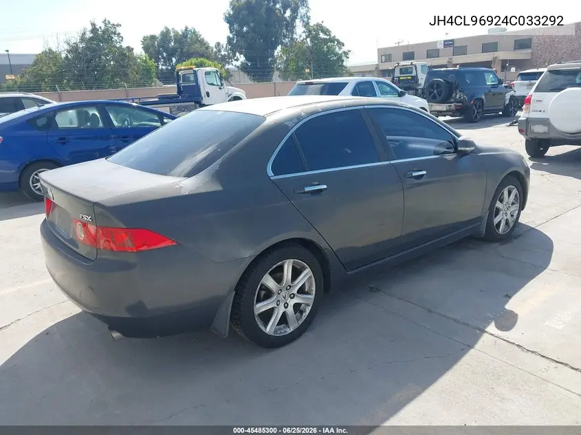 2004 Acura Tsx VIN: JH4CL96924C033292 Lot: 45485300