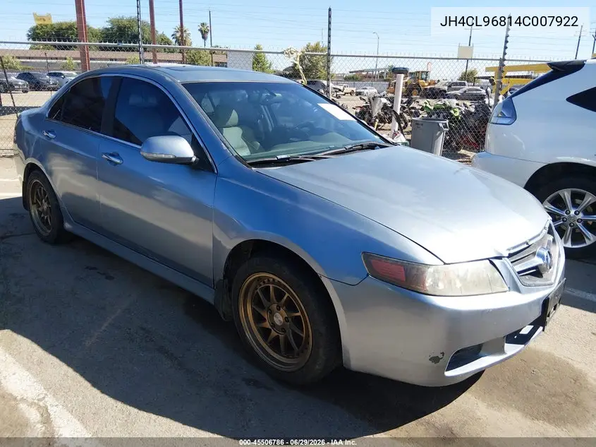 2004 Acura Tsx VIN: JH4CL96814C007922 Lot: 45506786