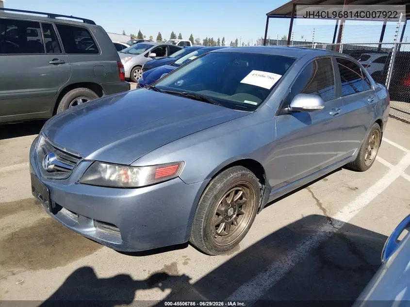 2004 Acura Tsx VIN: JH4CL96814C007922 Lot: 45506786