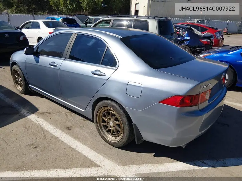 2004 Acura Tsx VIN: JH4CL96814C007922 Lot: 45506786