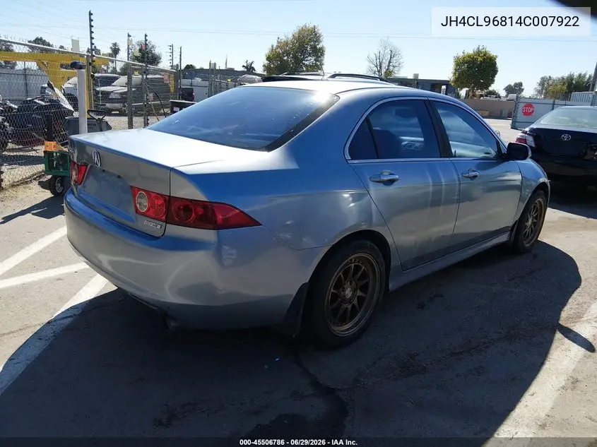 2004 Acura Tsx VIN: JH4CL96814C007922 Lot: 45506786