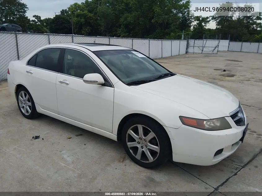 2004 Acura Tsx VIN: JH4CL96994C008020 Lot: 45590583