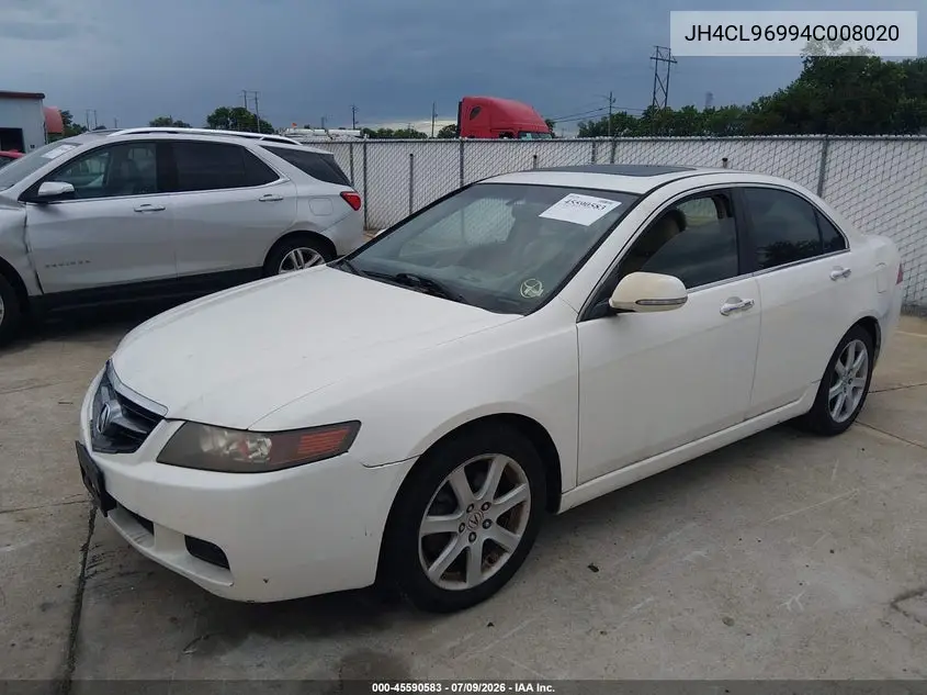 2004 Acura Tsx VIN: JH4CL96994C008020 Lot: 45590583