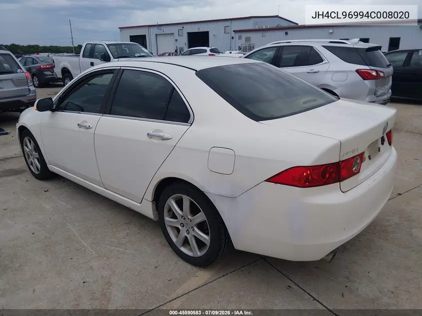 2004 Acura Tsx VIN: JH4CL96994C008020 Lot: 45590583