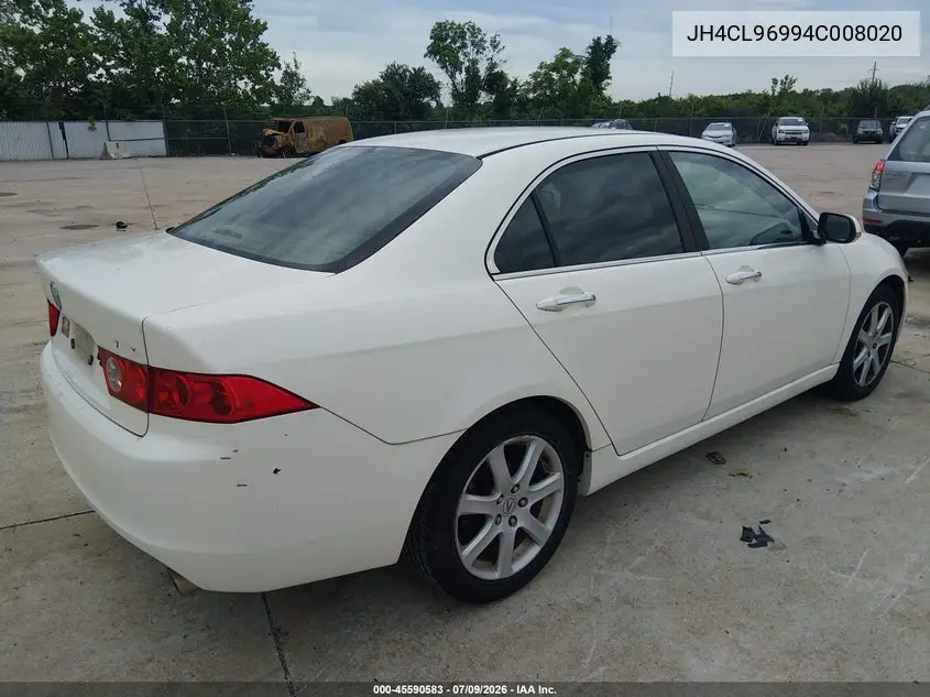 2004 Acura Tsx VIN: JH4CL96994C008020 Lot: 45590583