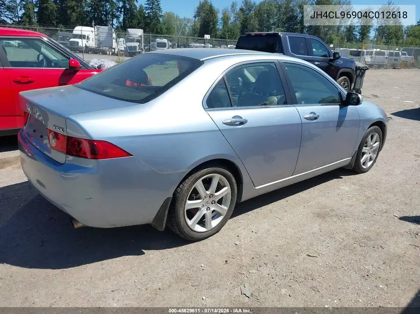 2004 Acura Tsx VIN: JH4CL96904C012618 Lot: 45629611