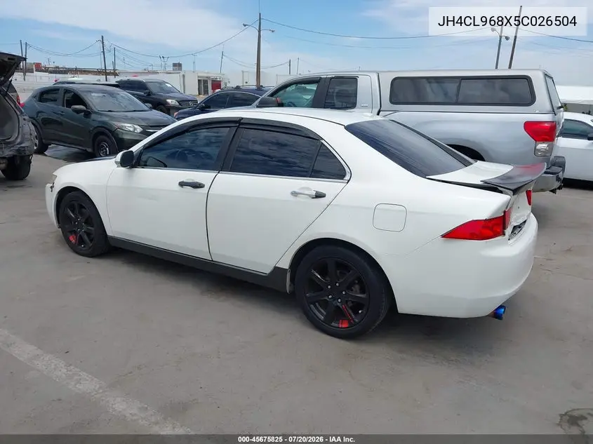 2005 Acura Tsx VIN: JH4CL968X5C026504 Lot: 45675825