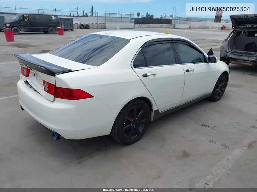 2005 Acura Tsx VIN: JH4CL968X5C026504 Lot: 45675825