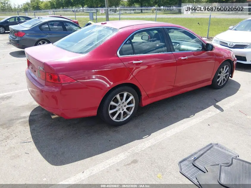 2006 Acura Tsx VIN: JH4CL96876C020502 Lot: 45280637