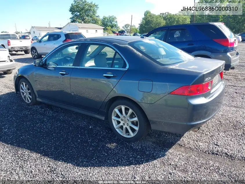 2006 Acura Tsx VIN: JH4CL96886C000310 Lot: 45441742