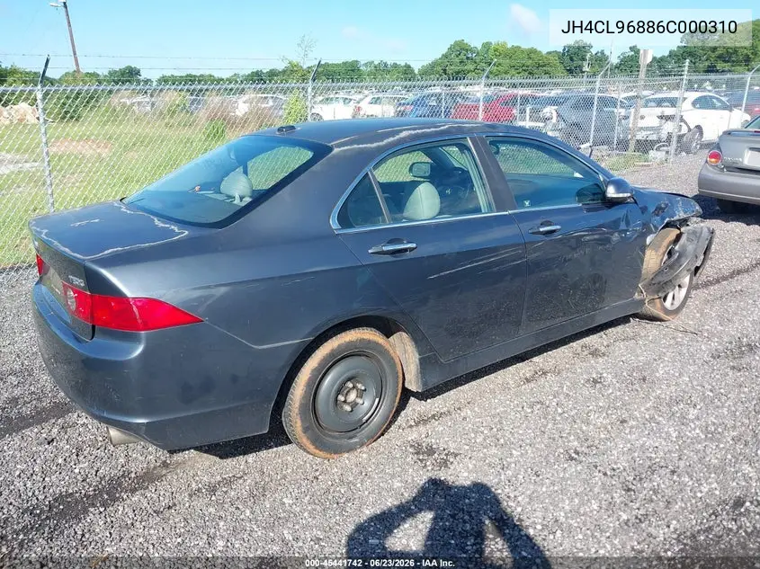 2006 Acura Tsx VIN: JH4CL96886C000310 Lot: 45441742