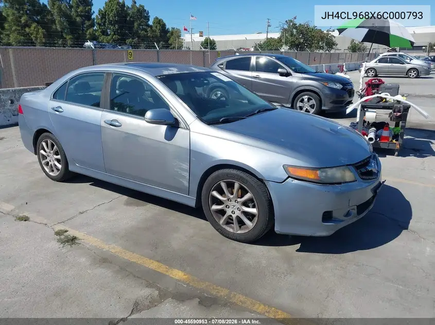 2006 Acura Tsx VIN: JH4CL968X6C000793 Lot: 45590953
