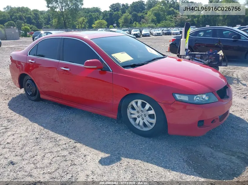 2006 Acura Tsx VIN: JH4CL96916C026756 Lot: 45605462
