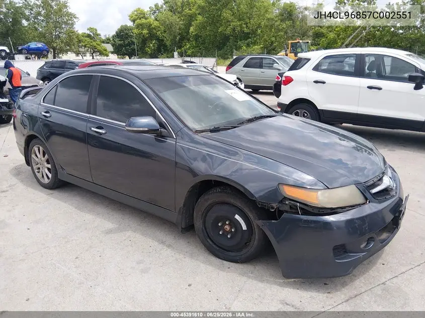 2007 Acura Tsx VIN: JH4CL96857C002551 Lot: 45391610