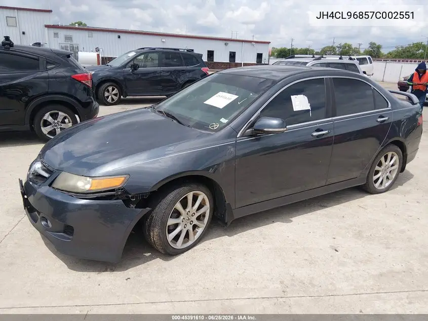 2007 Acura Tsx VIN: JH4CL96857C002551 Lot: 45391610
