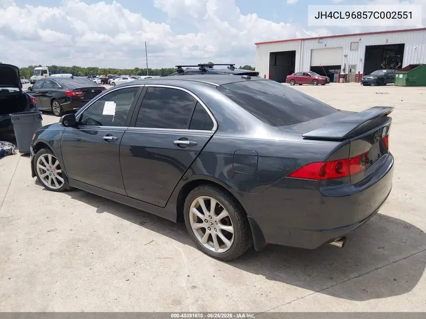 2007 Acura Tsx VIN: JH4CL96857C002551 Lot: 45391610
