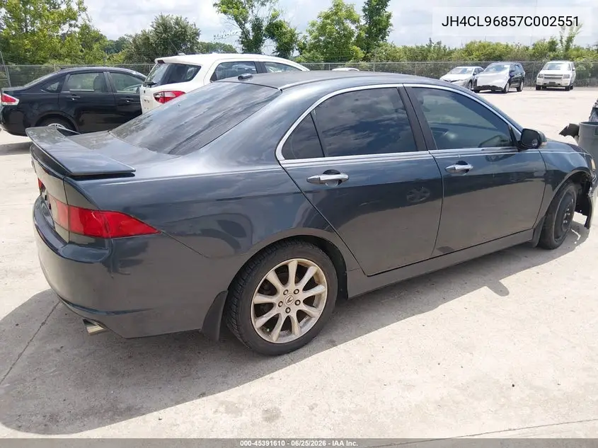 2007 Acura Tsx VIN: JH4CL96857C002551 Lot: 45391610