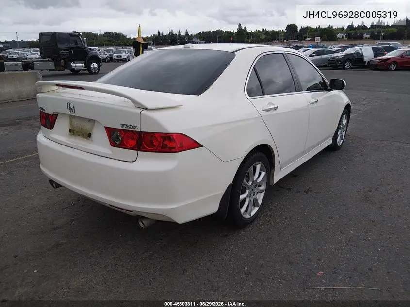 2008 Acura Tsx VIN: JH4CL96928C005319 Lot: 45503811